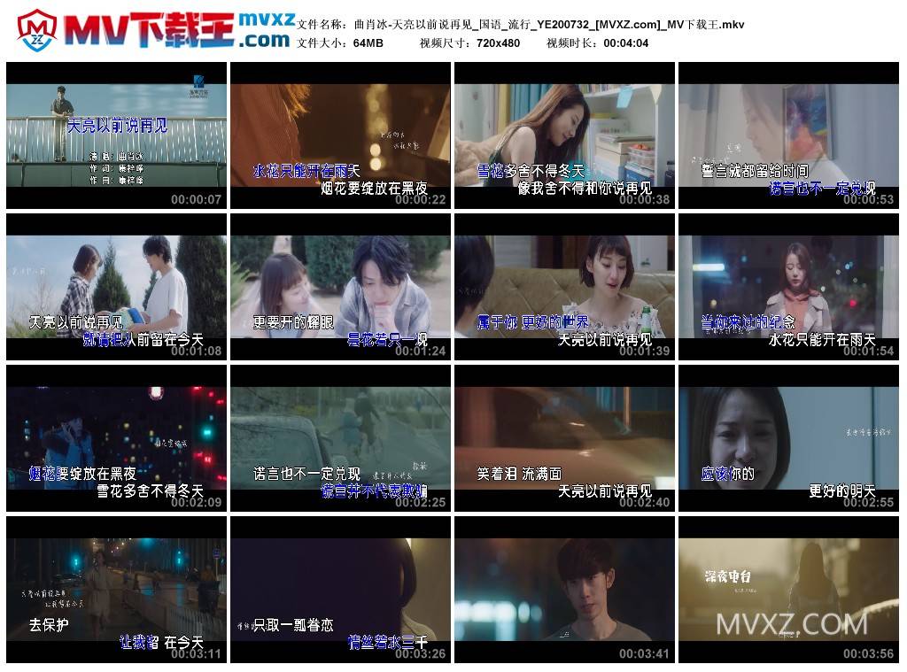 曲肖冰-天亮以前说再见_国语_流行_YE200732